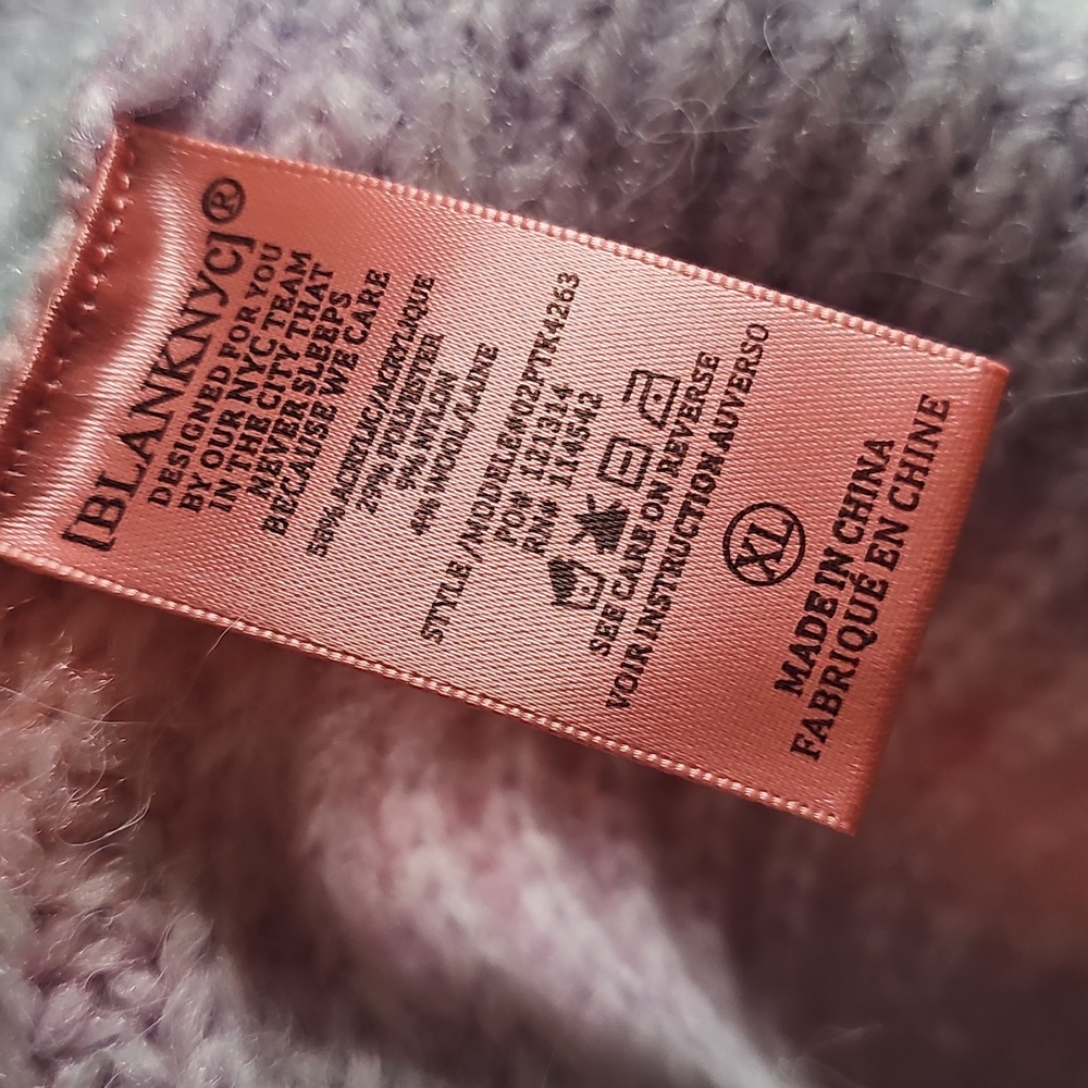 NWT Blank NYC Oversized Chunky Knit Pastel Rainbow Cardigan Sweater Size XL - Picture 9 of 9